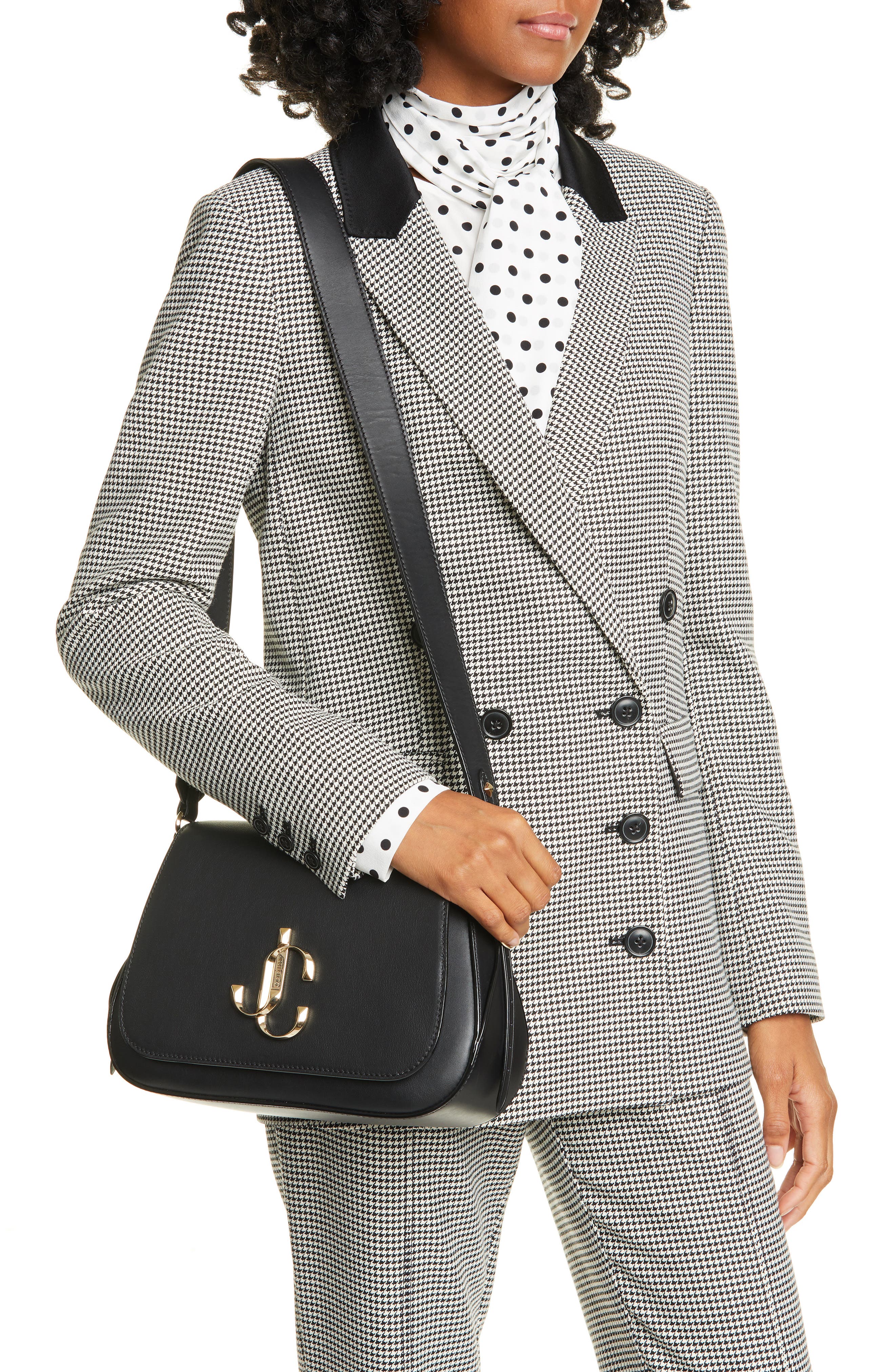 Jimmy Choo Varenne Leather Shoulder Bag, Alternate, color, 