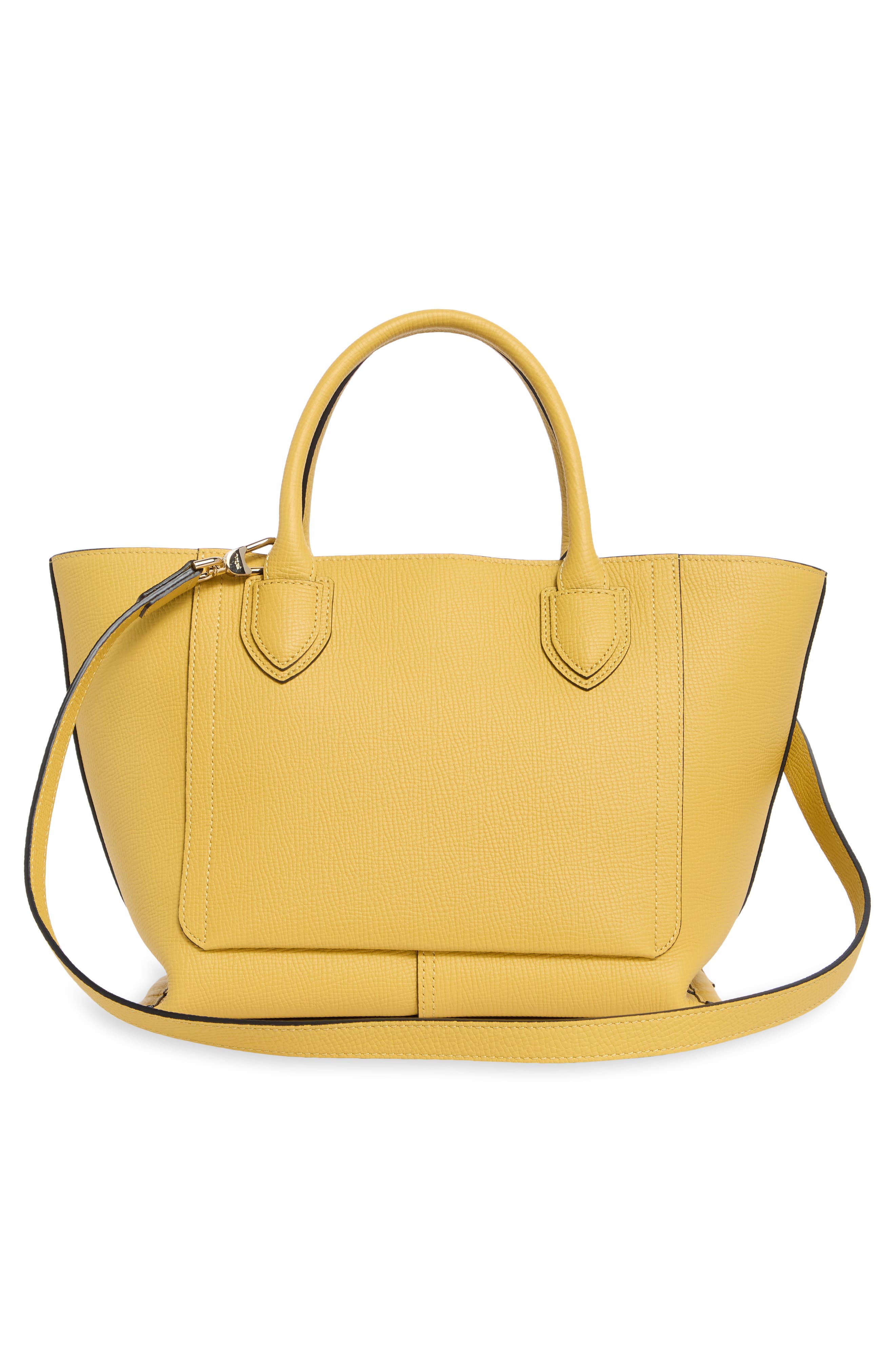 Longchamp Medium Leather Handbag, Alternate, color, Yellow