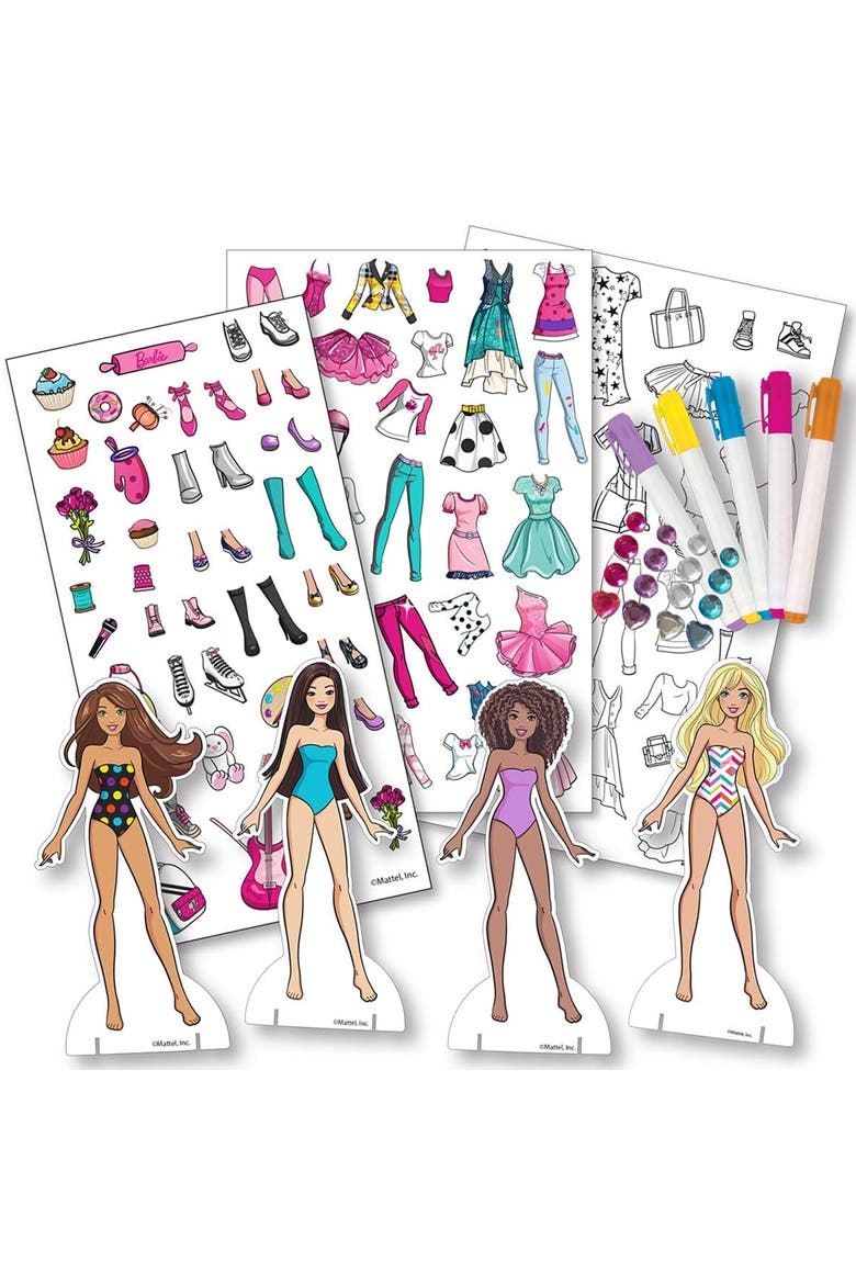 Fabric Fashions Paper Dolls,  Design Playset, 4 Dolls & Stands, Kids 3+, Alternate, color, Multicolored