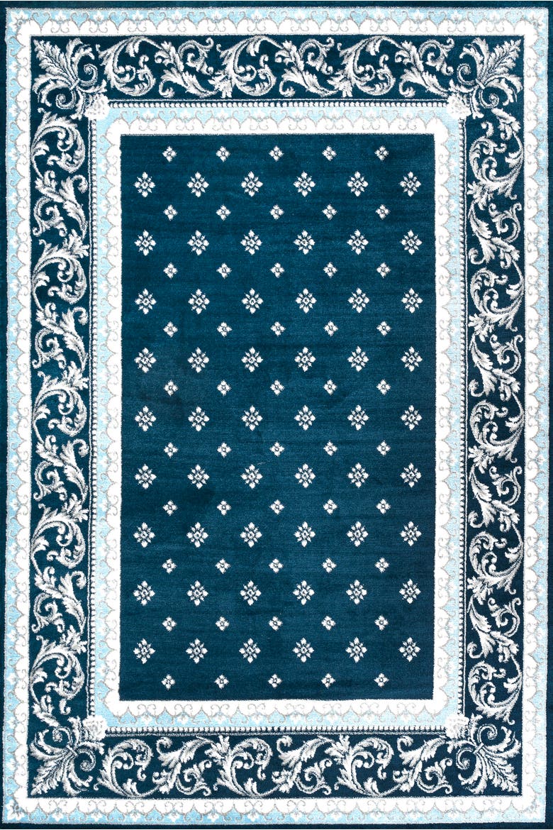 Acanthus French Border Area Rug, Main, color, Navy/Blue