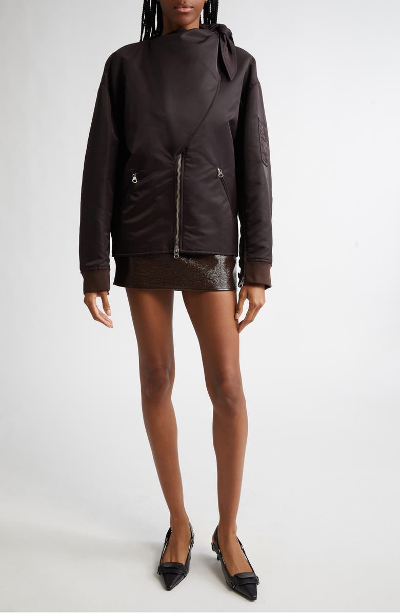 Oblique Vinyl Miniskirt