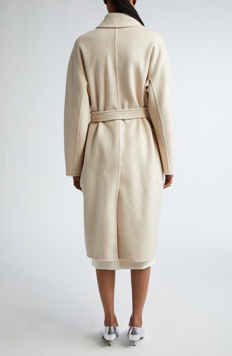 Max Mara Agosto Double Breasted Virgin Wool Coat, Alternate, color, Beige