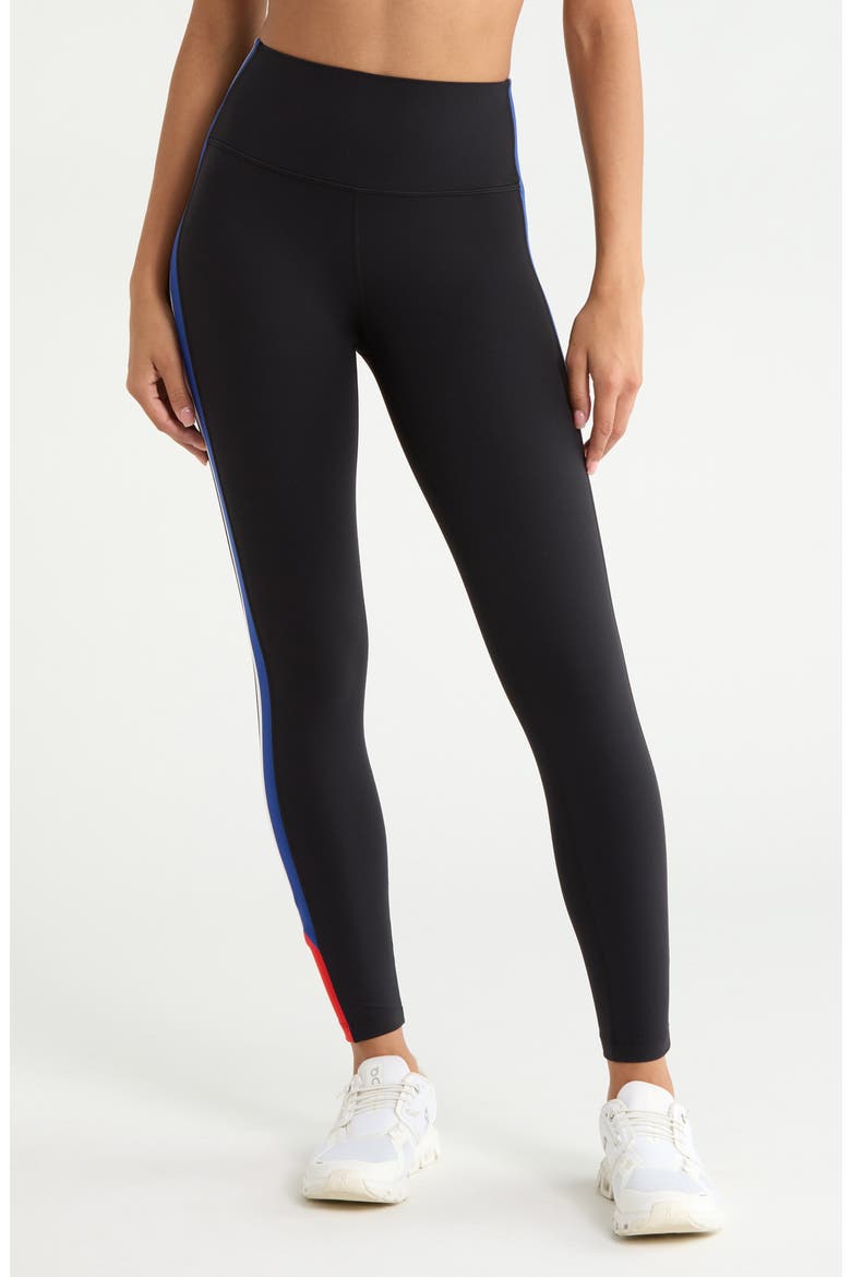 Monah High Waist Rigor Performance Leggings, Main, color, BLACK/ COBALT