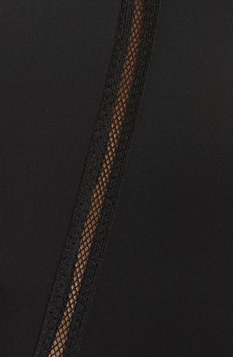 Hauty Along the Lines Garter Strap Teddy, Alternate, color, Black