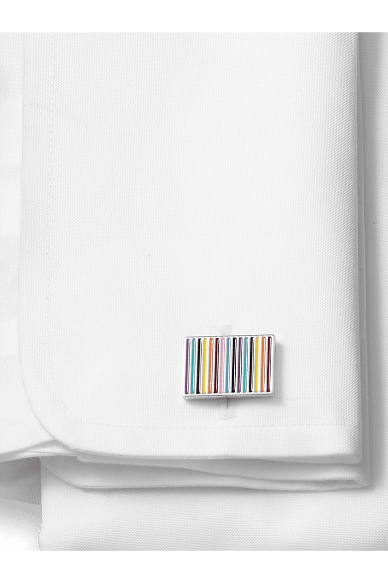 Enamel Multi Stripe Cufflinks, Alternate, color, Multi