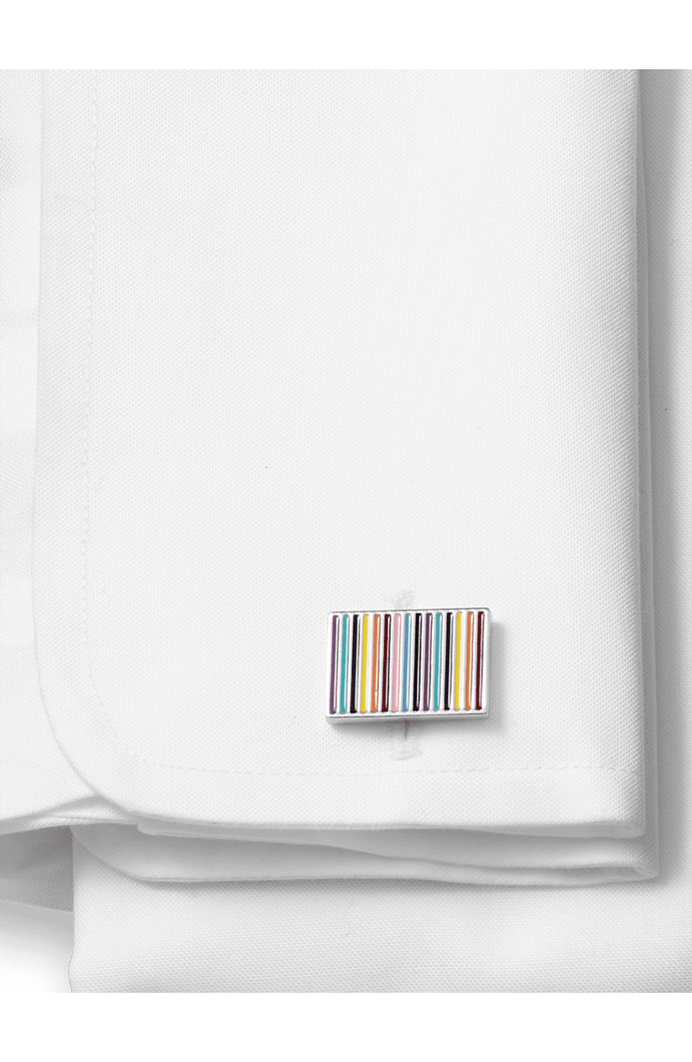 Paul Fredrick Enamel Multi Stripe Cufflinks, Alternate, color, Multi