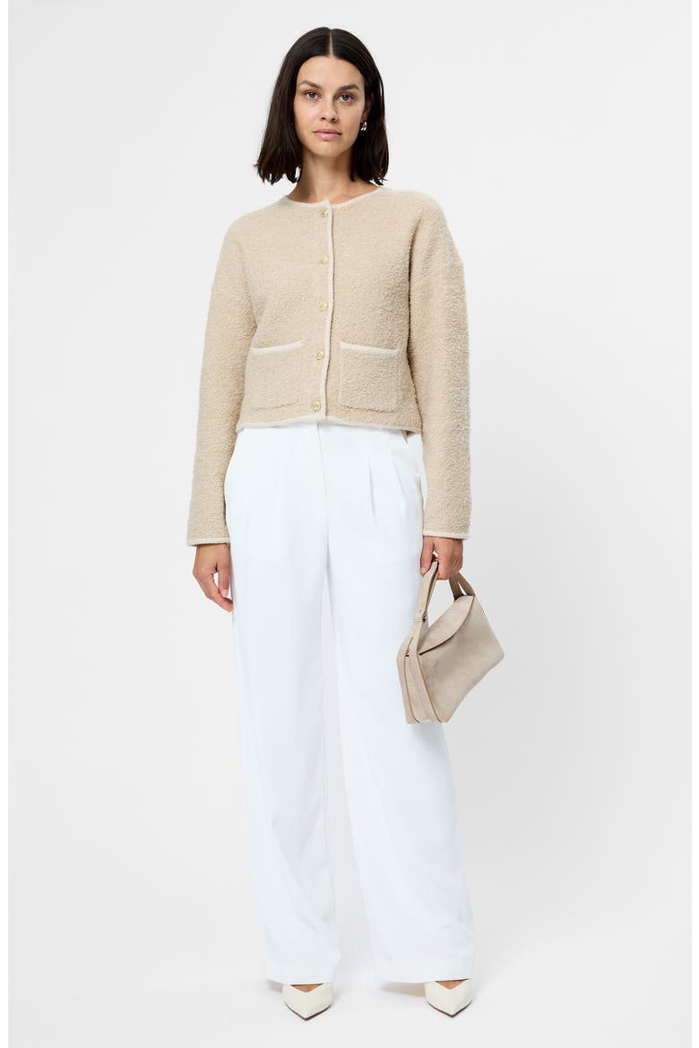 Effie Bouclé Cardigan, Alternate, color, OATMEAL MELANGE