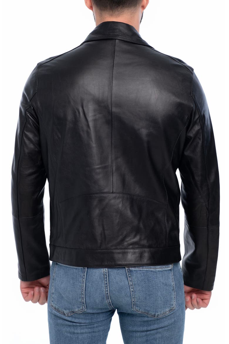 Winston Leather Jacket, Alternate, color, BLACK
