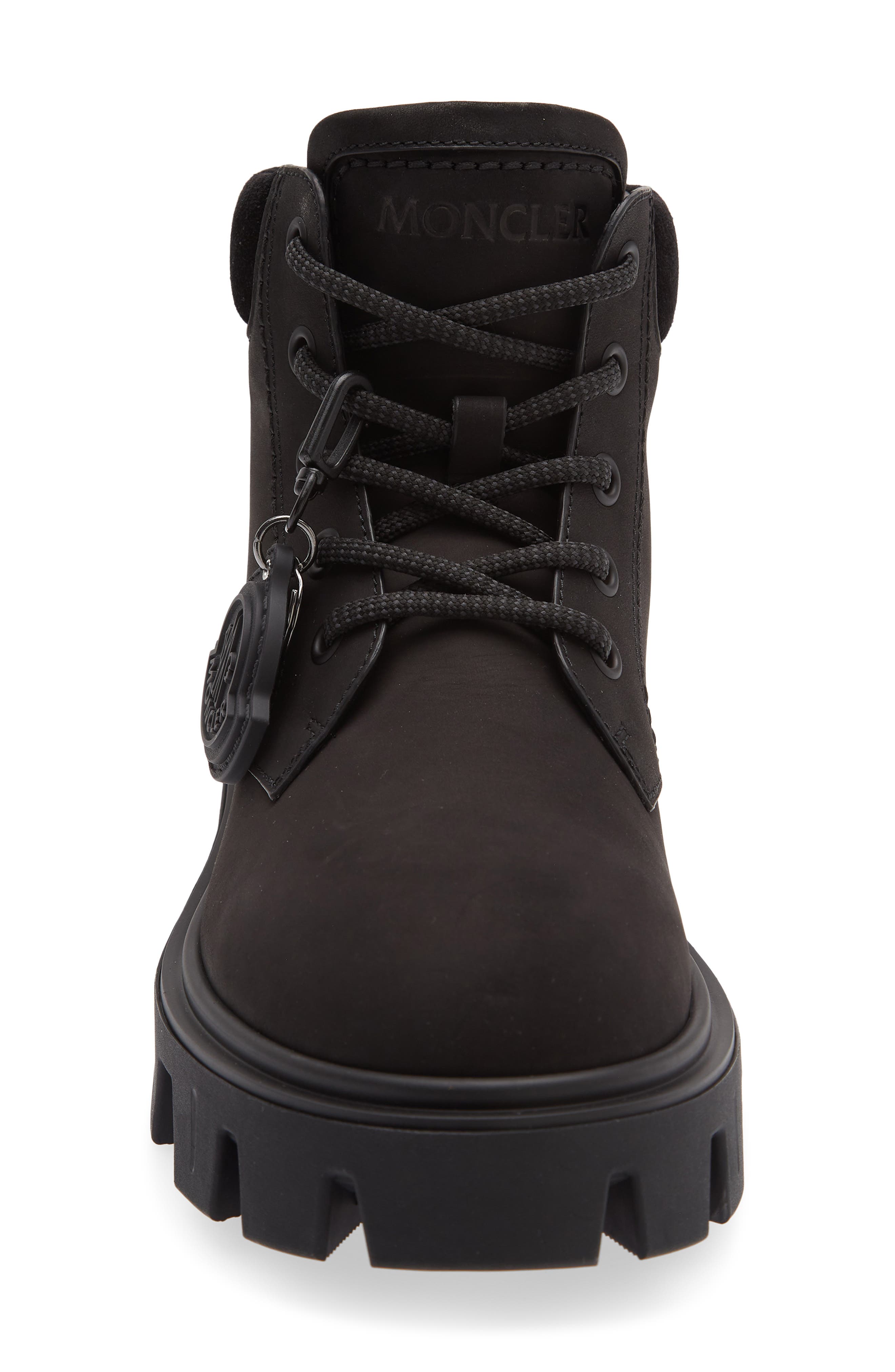 Moncler Peak City Nubuck & Suede Ankle Boot, Alternate, color, Black