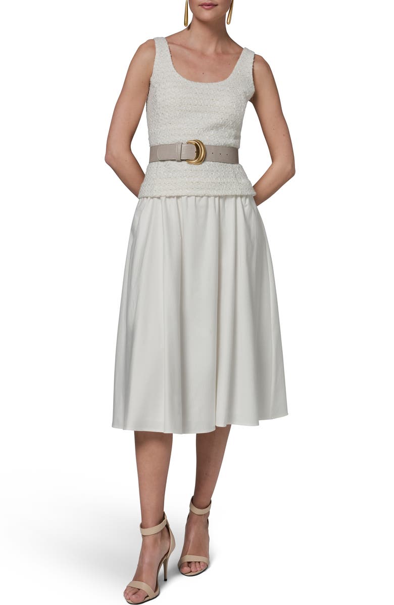 Donna Karan New York Belted A-Line Midi Dress, Main, color,