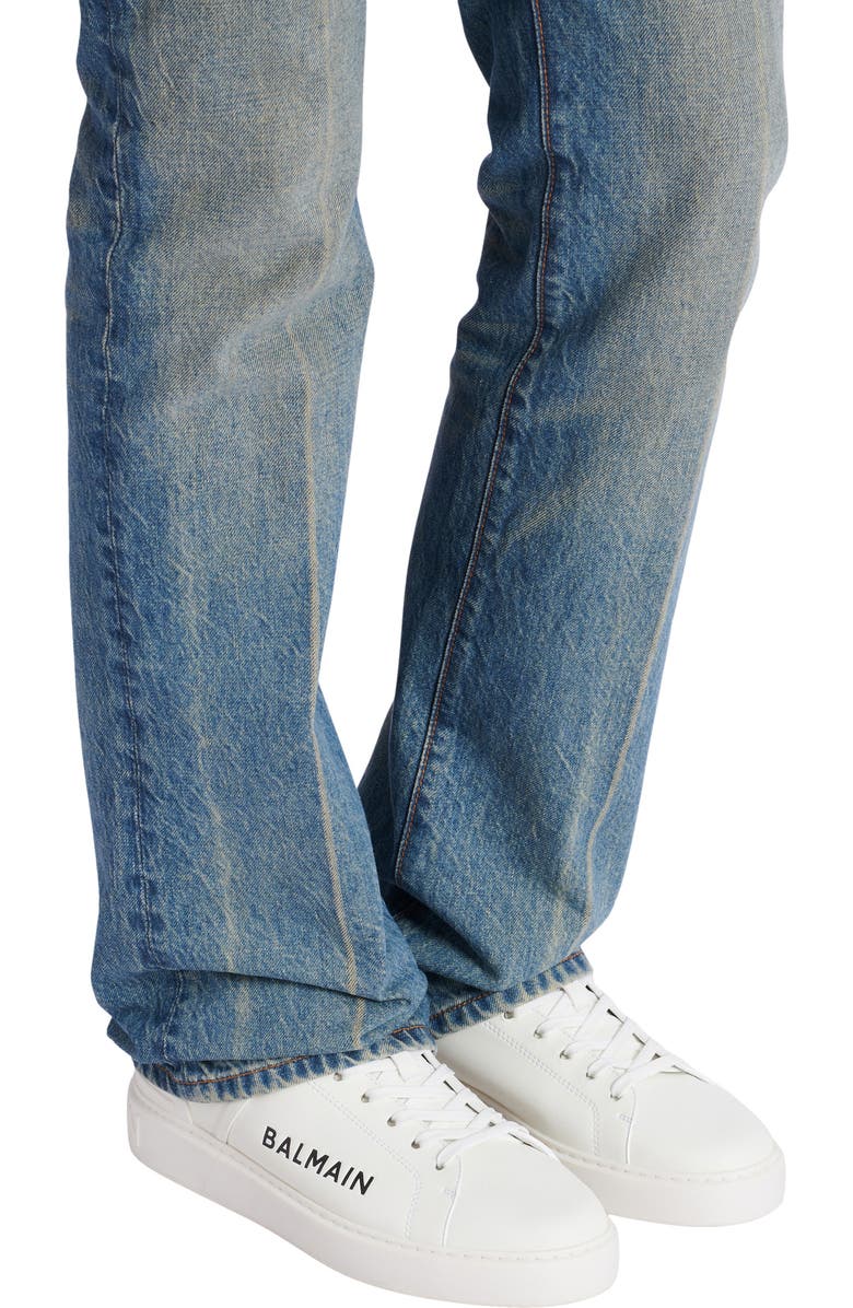 Balmain B-Court trainers in leather calfskin, Alternate, color, White