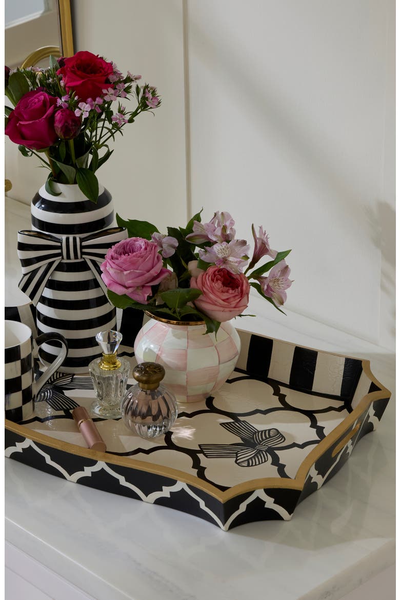 Pretty As A Bow Large Tray, Alternate, color, BLACK/WHITE