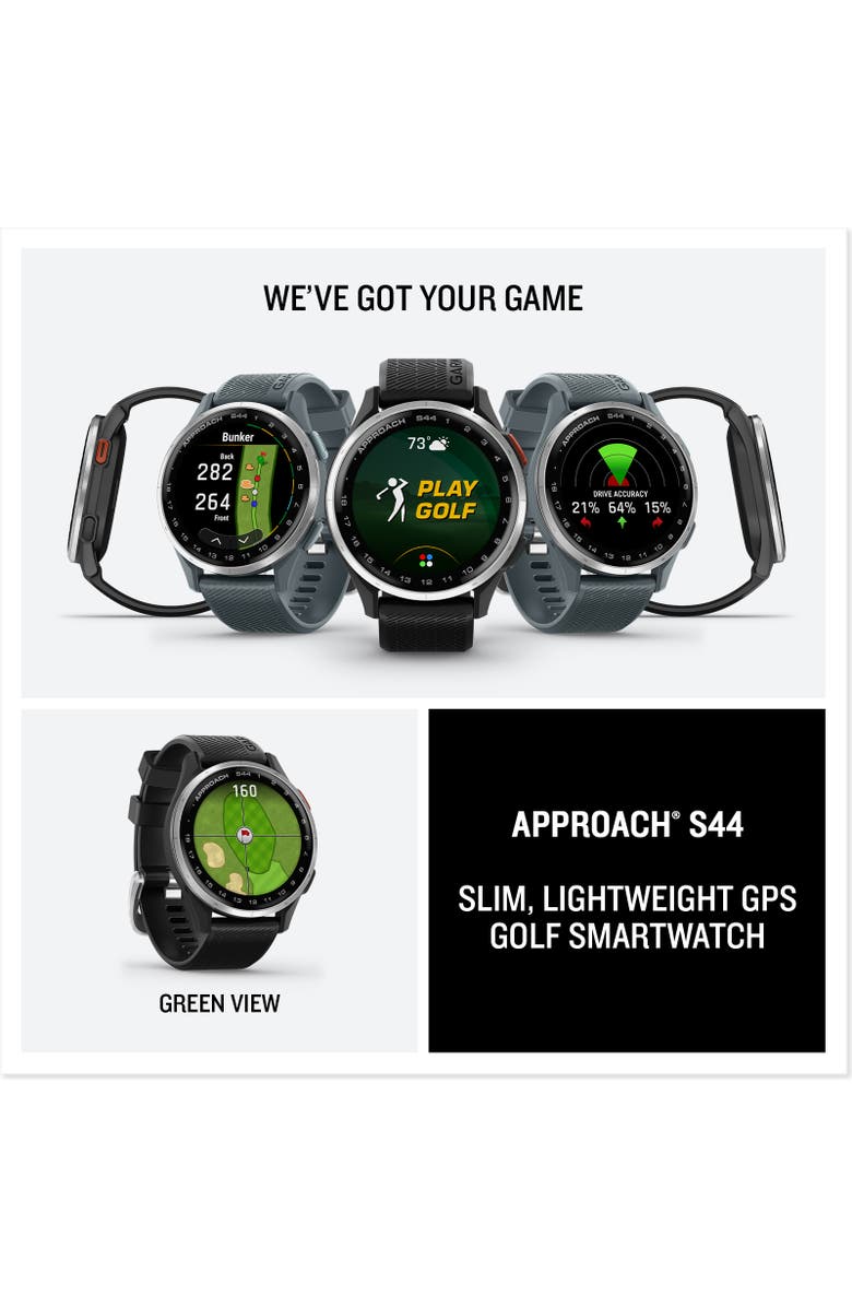 Garmin Approach S44 Golf GPS Smartwatch, Alternate, color, Silver