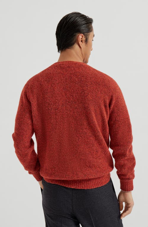 Brunello Cucinelli Alpaca-wool-silk Flecked Sweatshirt In Red