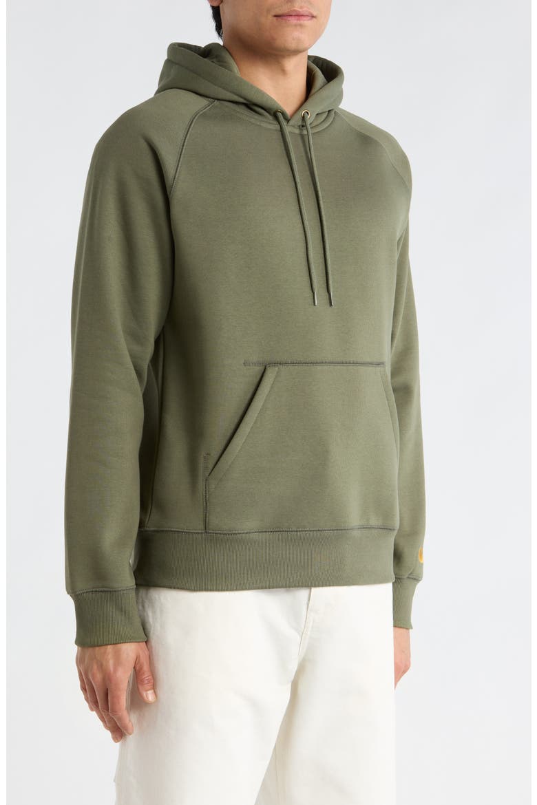 Chase Fleece Hoodie, Alternate, color, LEAF / GOLD