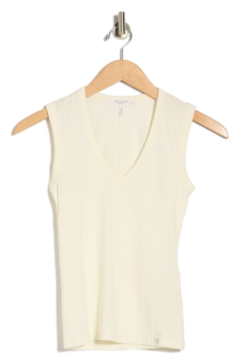 Lucy V-Neck Sleeveless Top, Alternate, color, CHALK