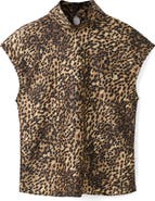 MANGO Leopard Print Satin Shirt