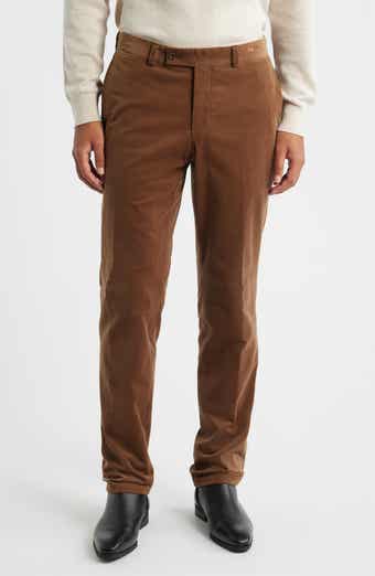 Jack Victor Palmer Brown Flat Front Cotton Stretch Corduroy Pants
