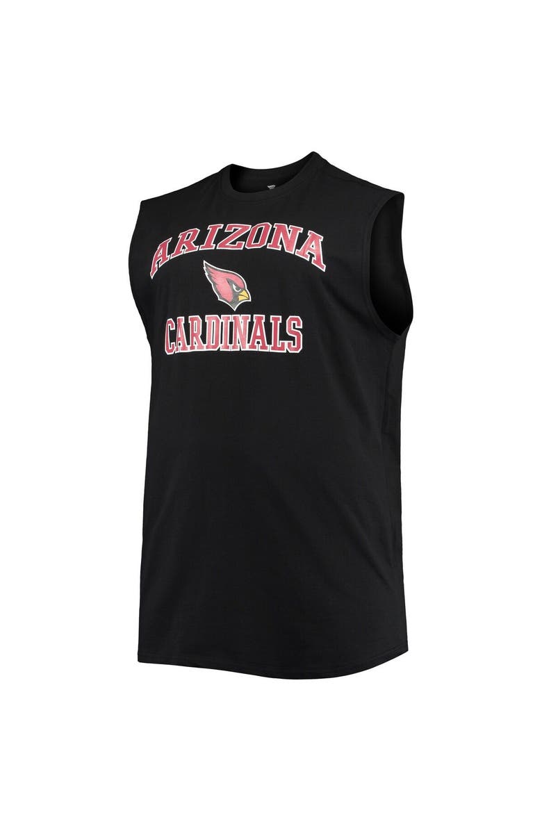 PROFILE Men's Black Arizona Cardinals Big & Tall Muscle Tank Top, Alternate, color, 