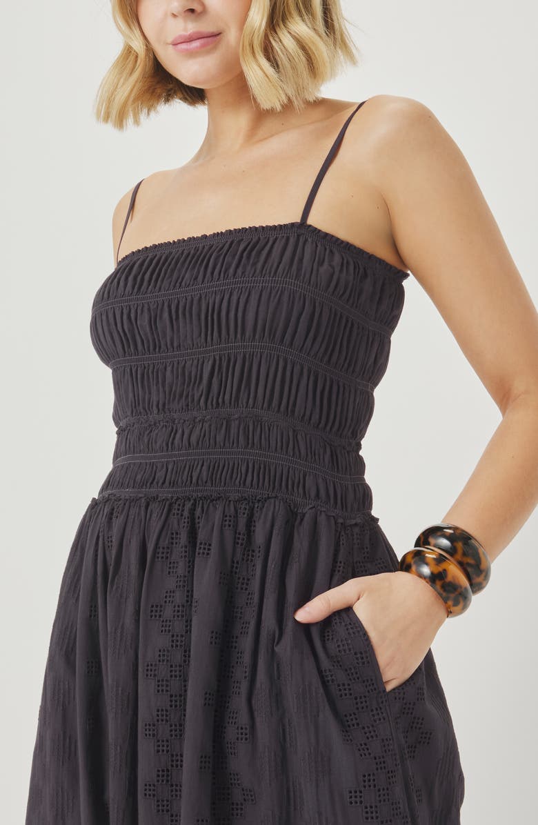 Splendid Kenzie Eyelet Sleeveless Maxi Dress, Alternate, color, Lead Grey