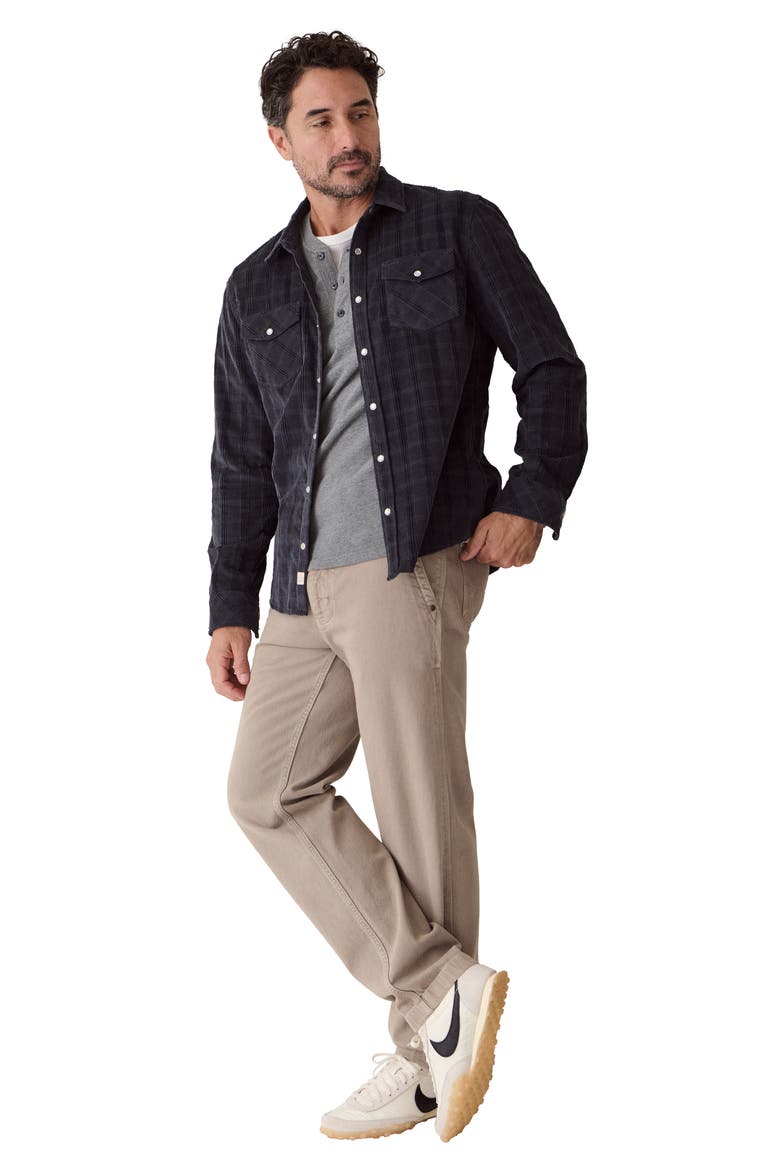 The Clark Check Cotton Corduroy Snap-Up Western Shirt, Alternate, color, NAVY