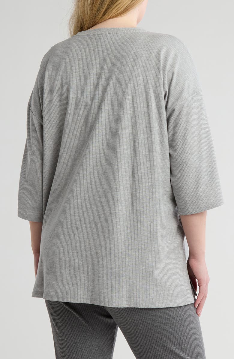 Eileen Fisher Crewneck Longline Boxy Top, Alternate, color, Dark Pearl