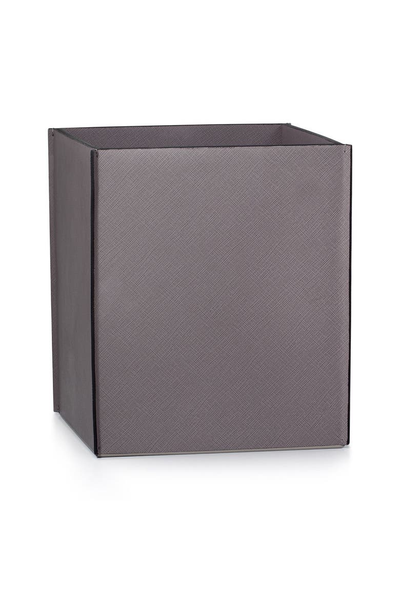 Piega Saffiano Gray Waste Basket, Main, color, GREY