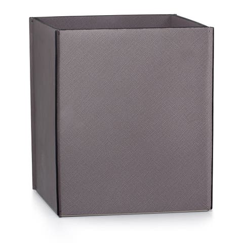 Piega Saffiano Gray Waste Basket