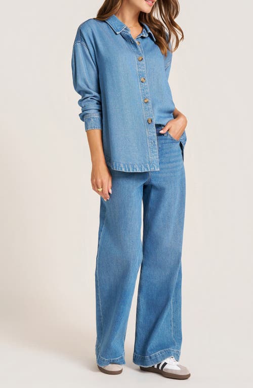Matty M . Peak View Relaxed Fit Denim Button-up Shirt In Blue