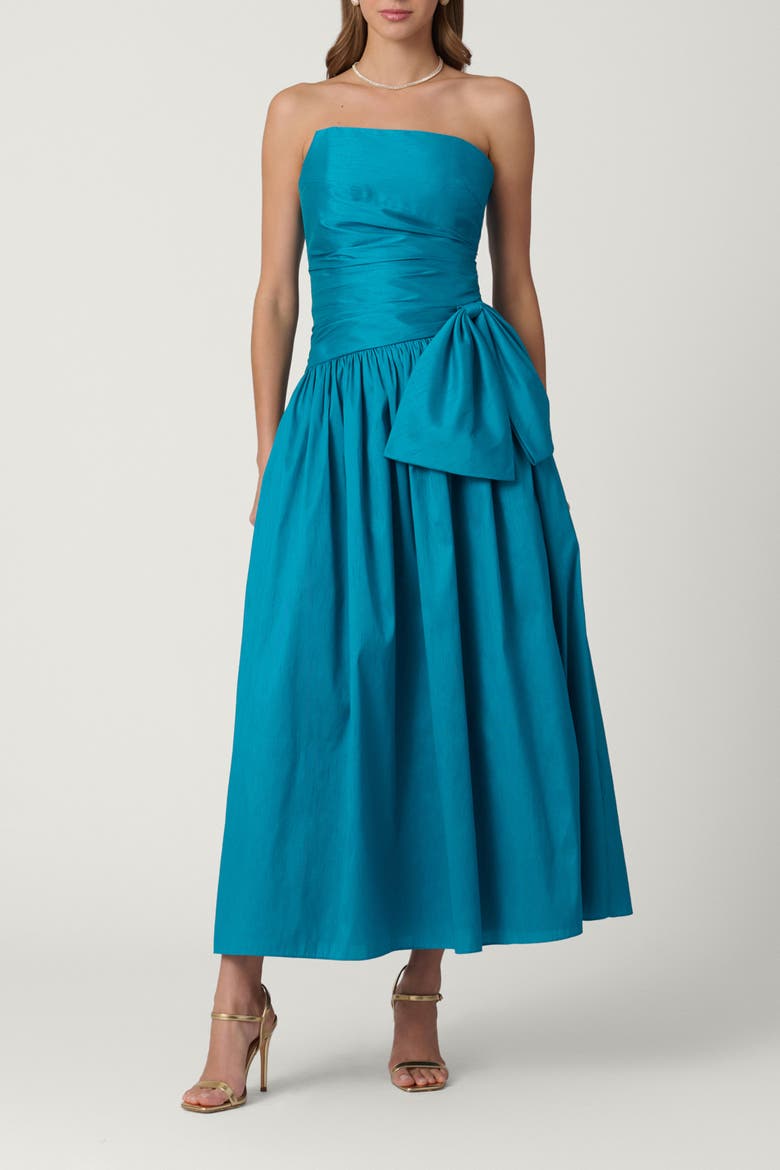 Midnight Dupioni Sonia Dress, Main, color, Deep Sea