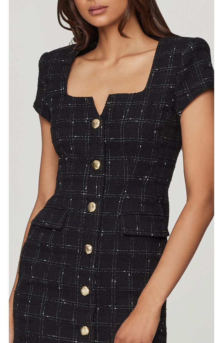 Generation Love Sierra Windowpane Tweed Dress, Alternate, color, Black/White