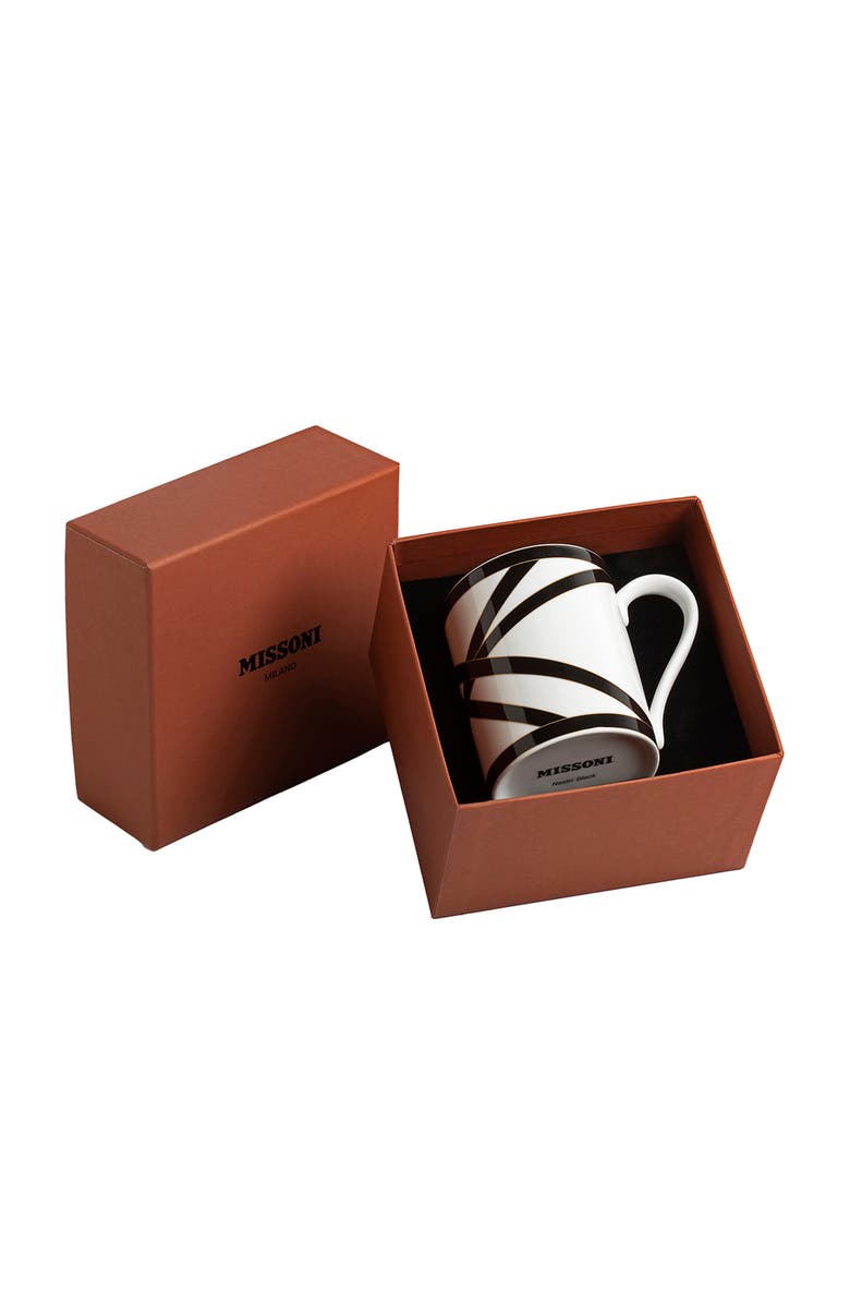 Missoni Home Tableware Mug Cup NASTRI in Luxury Box Black diam. 3", H 3.9", cap. 12.5 oz, Main, color, Multicolor