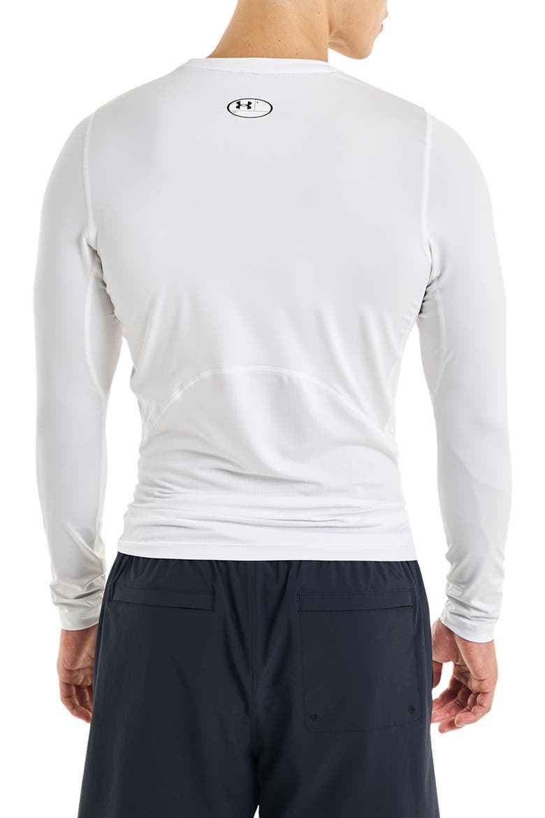 HeatGear® Compression Long Sleeve Top, Alternate, color, WHITE