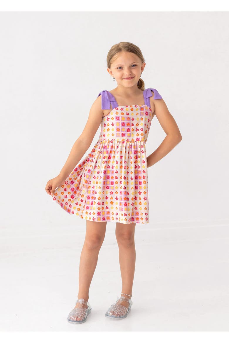 Petal Power Tank Sleeve with Knot Detail Dress, Alternate, color, Purple