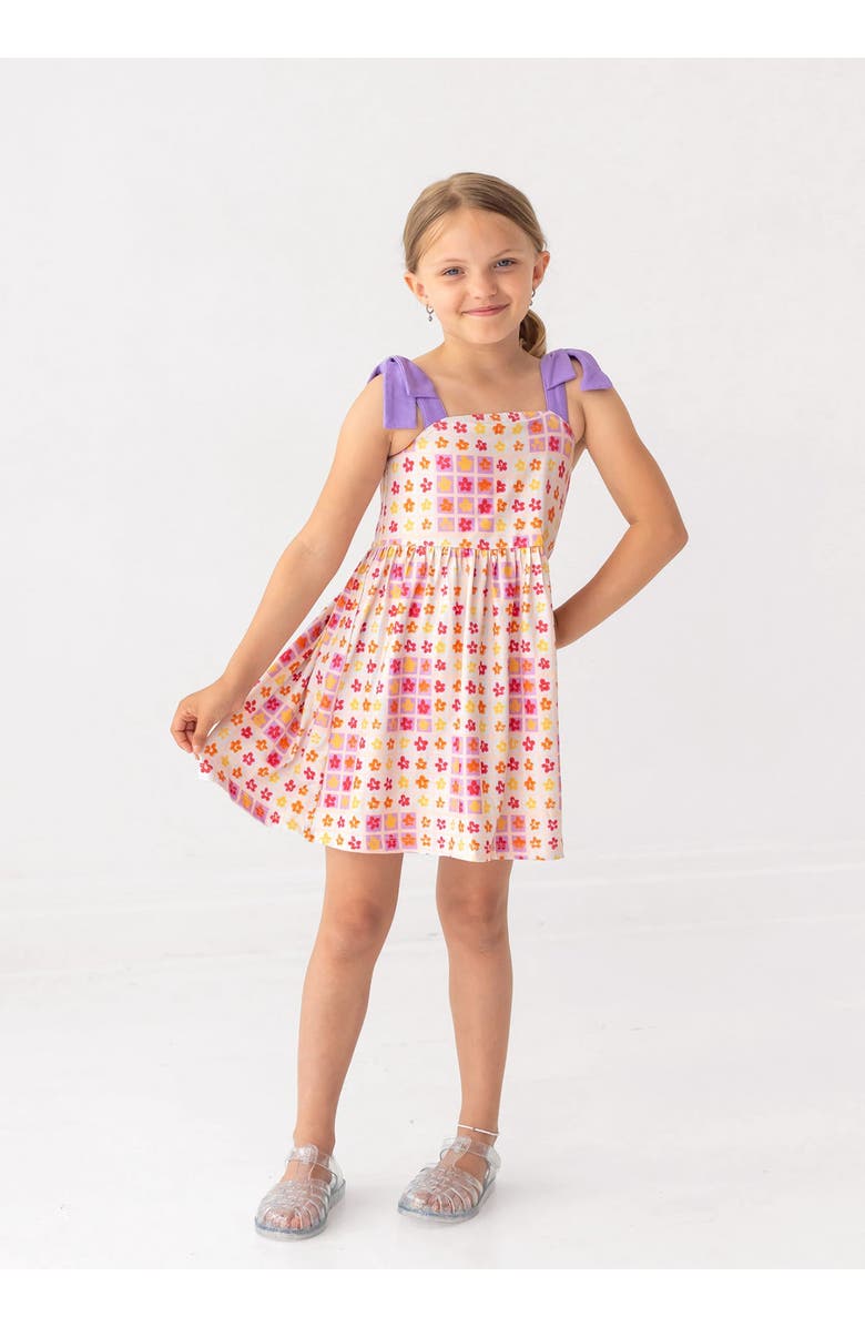 Mabel + Honey Petal Power Tank Sleeve with Knot Detail Dress, Alternate, color, Purple