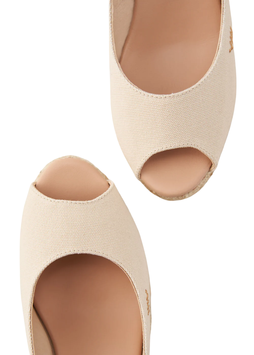 Viscata Gavina Canvas Espadrille Sandal Wedges In Beige