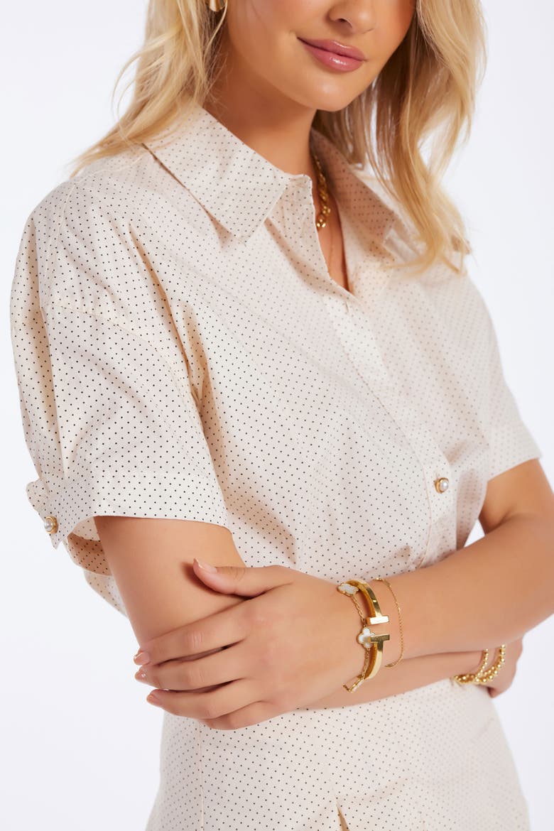 Palma Poplin Top, Alternate, color, Micro Polka Dot