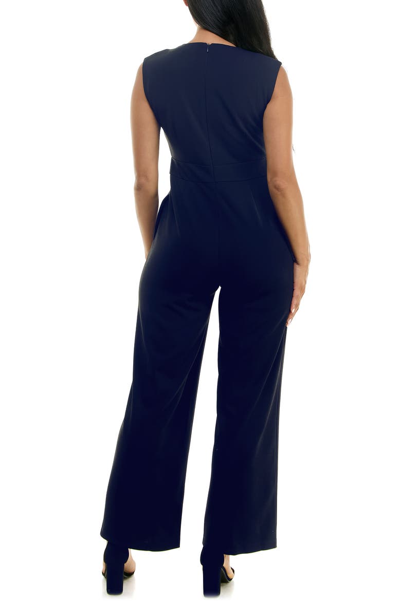 Surplice V-Neck Wide Leg Jumpsuit, Alternate, color, NAVY