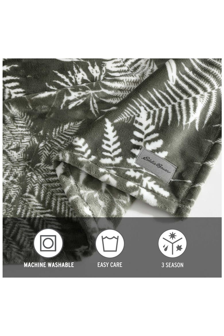 Fern Garden Plush Throw Blanket, Alternate, color, GREEN