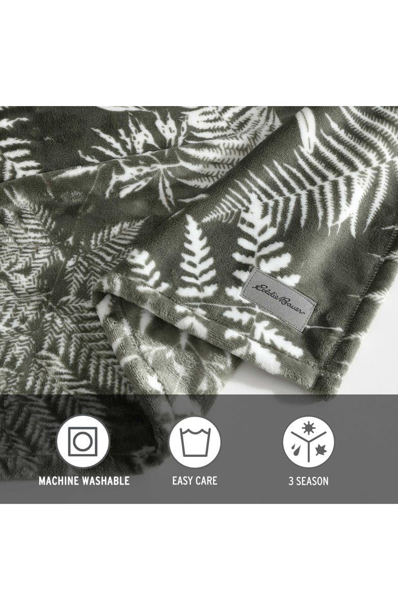Eddie Bauer Fern Garden Plush Throw Blanket, Alternate, color, Green