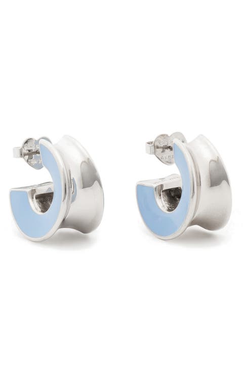 small enamel hoop earrings