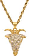 STEELTIME Men's Ram Pendant Rope Chain Necklace