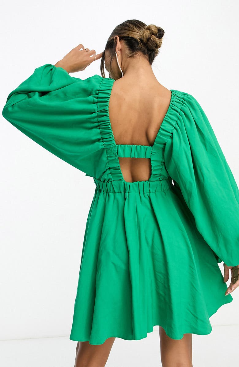 ASOS DESIGN Structured Long Sleeve Minidress, Alternate, color, 