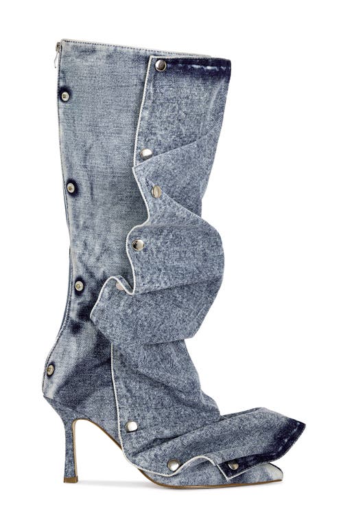 Azalea Wang Imogine Knee High Slouch Boot In Blue