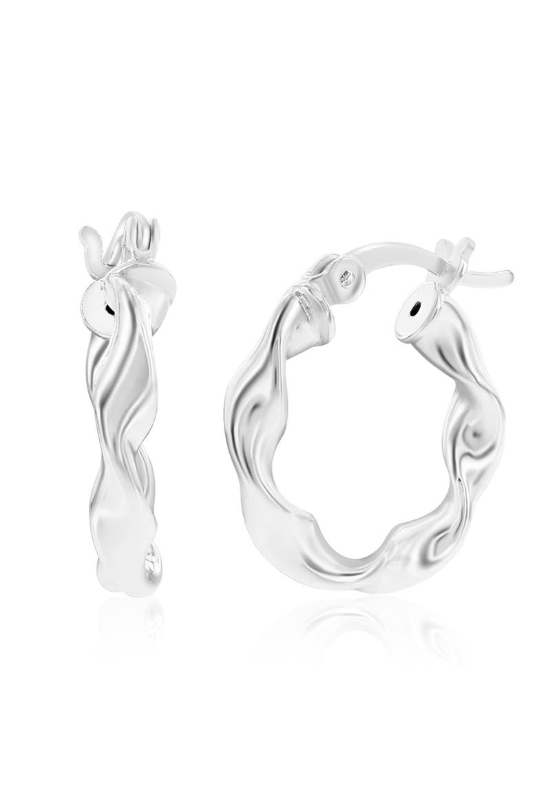 Sterling Silver Twisted Hoops, Main, color, Silver