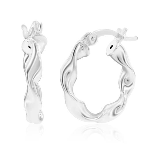 Donatello Gian Sterling Silver Twisted Hoops In Metallic