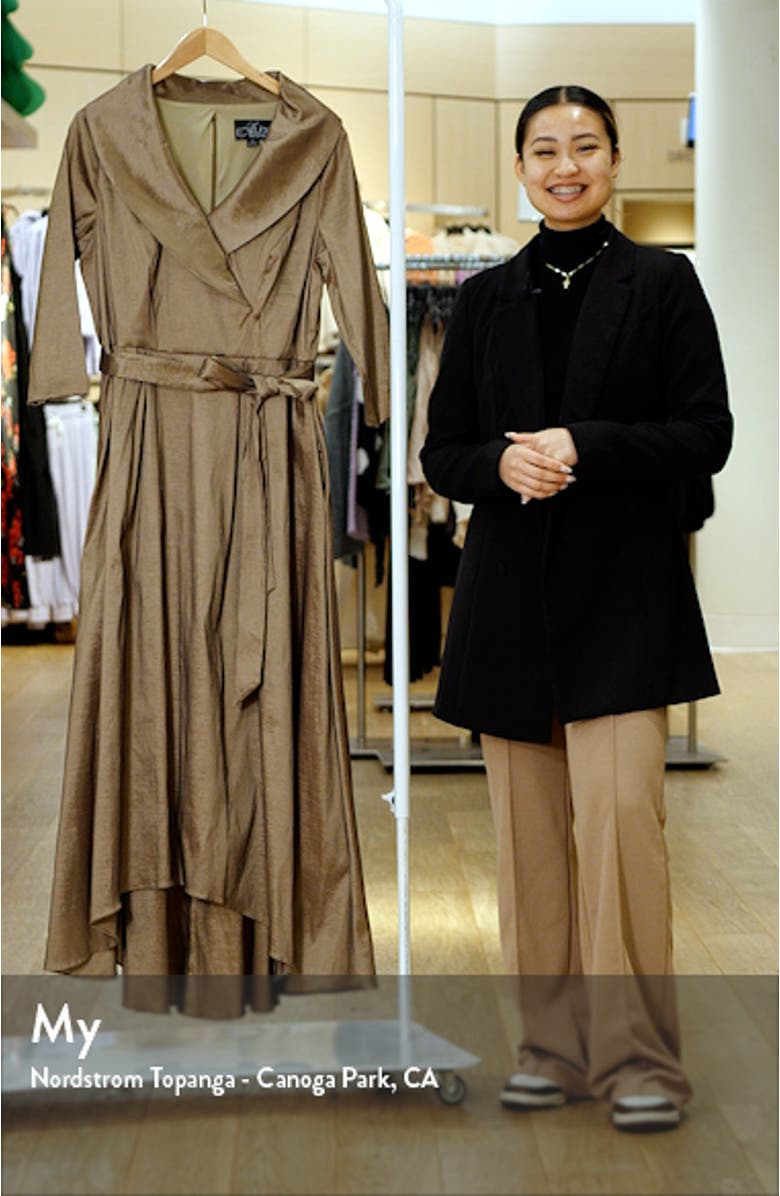 Portrait Collar Faux Wrap Gown, sales video thumbnail