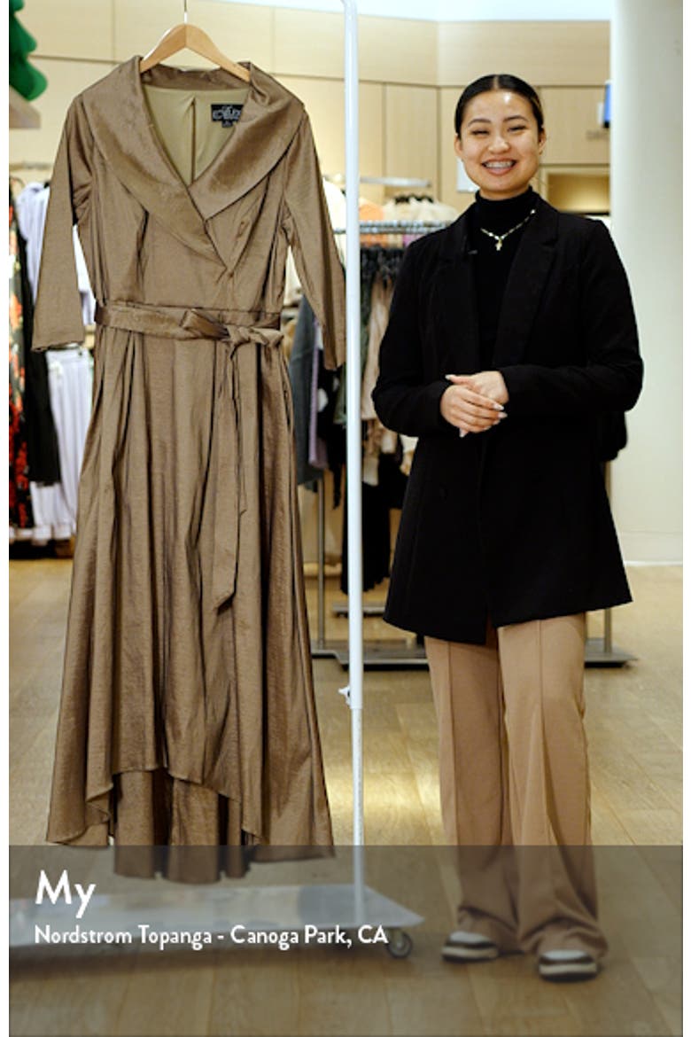Portrait Collar Faux Wrap Gown video