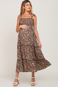 PinkBlush Multi-Color Floral Sleeveless Tiered Maxi Dress