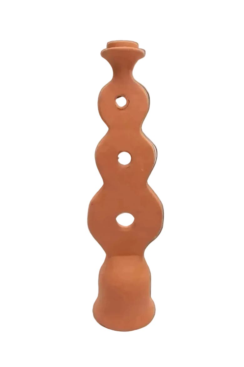Moroccan Unglazed Terracotta Candle Holder - Infinity, Main, color, Terracotta